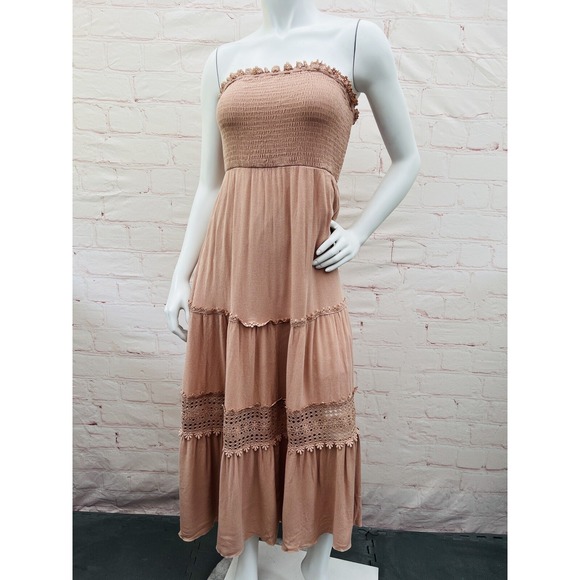 Simplee Women's 2023 Summer Bohemian Strapless Off Shoulder Lace Trim Backless M - Picture 2 of 11